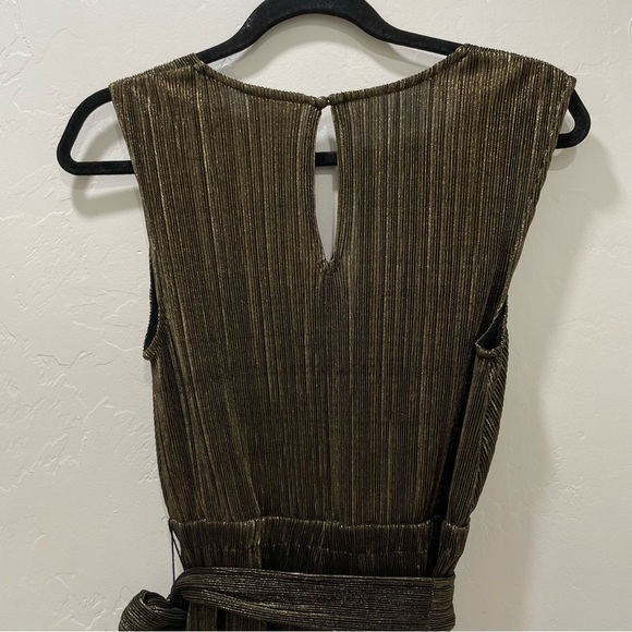 Vanessa Virginia by Anthropologie Pont Neuf Gold Metallic Jumpsuit Women's XS - Picture 6 of 16